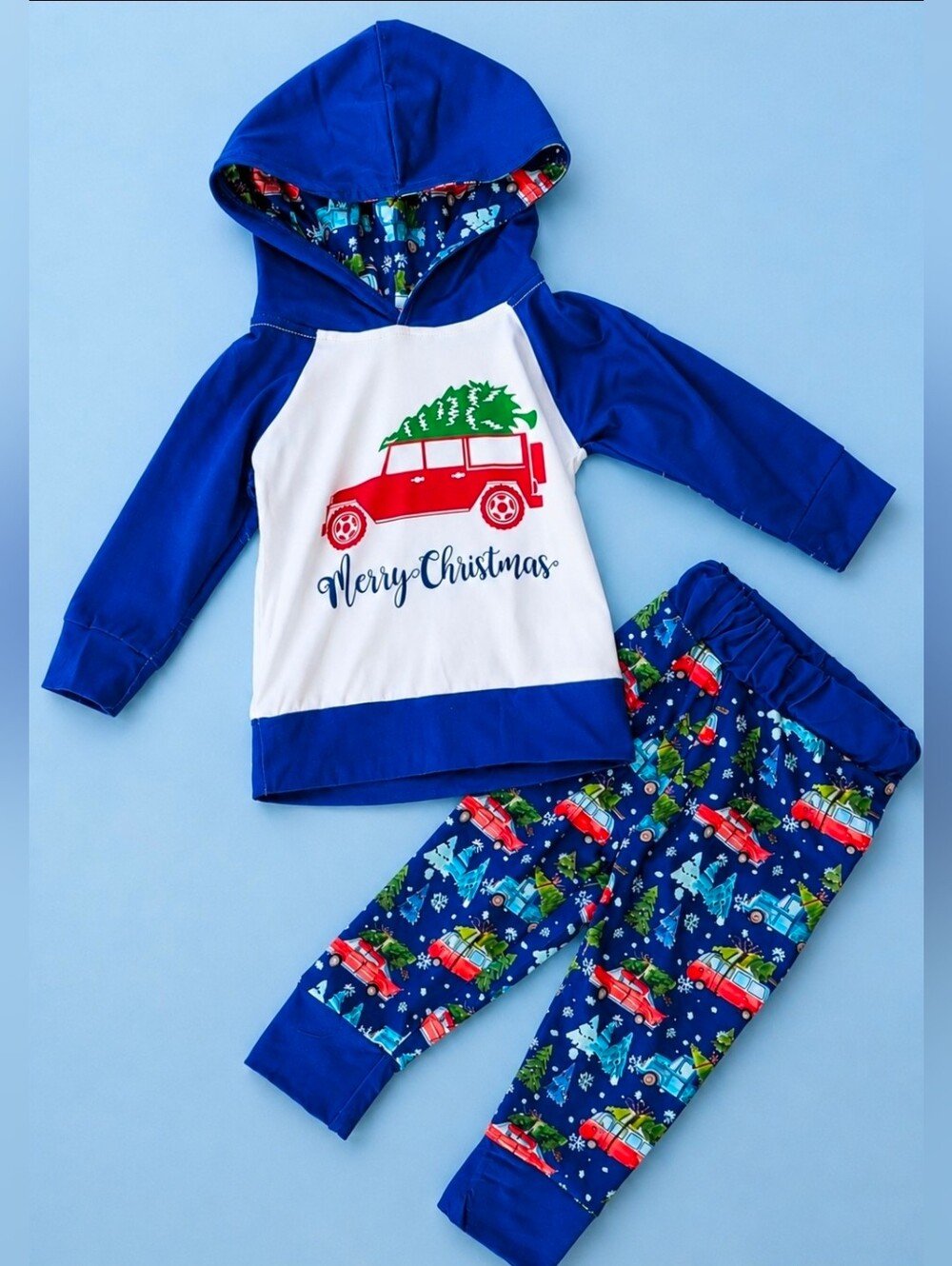 Boys Christmas Hooded Jogger Set